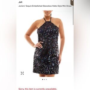 Sequin Halter Mini Dress - Black Iridescent